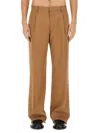 Lardini Miami Wool Crepe Gabardine Pants In Brown