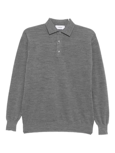 Lardini Wool Polo Shirt In Gray