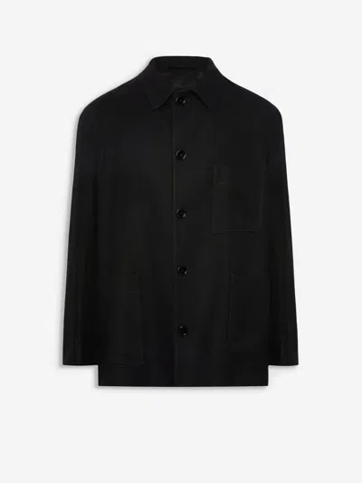Lardini Long-sleeve Shirt Jacket In Black