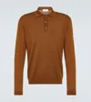 Lardini Wool, Silk, And Cashmere Polo Sweater In Brown
