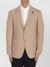 Lardini Cashmere Jacket Featuring Buttoned Cuffs In Brown