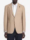 Lardini Cashmere Jacket Featuring Buttoned Cuffs In Beige