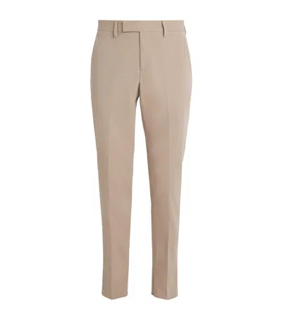 Lardini Wool Slim Fit Trousers In Neutral