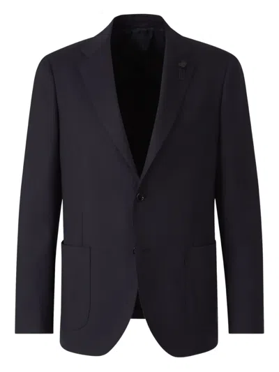Lardini Wool Suit In Black