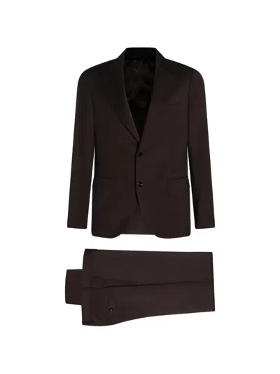 Lardini Wool Suit In Brown