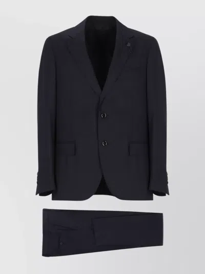 LARDINI WOOL SUIT PEAK LAPEL