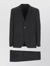 Lardini Wool Suit With Belt Loops And Pockets In Black