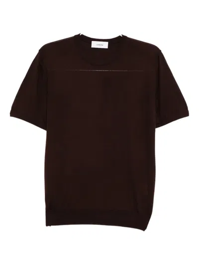 Lardini Wool T-shirt In Brown