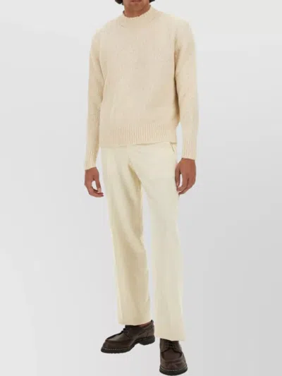 Lardini Wool Textured Knit Sweater With Long Sleeves