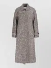 Lardini Herringbone Wool Belted Long Coat In Gray
