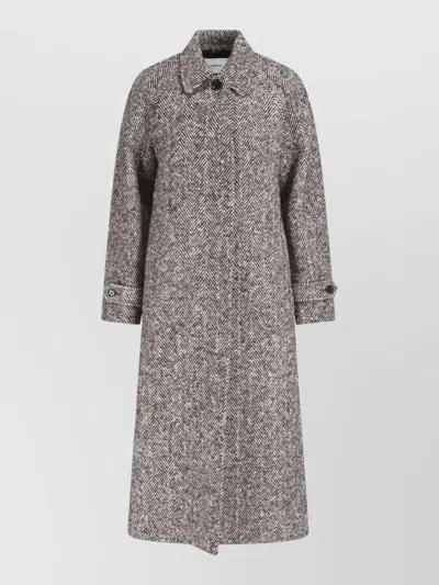 Lardini Wool Trench Coat In Gray