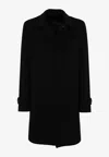 Lardini 5-button Trench Coat In Black Wool In Black