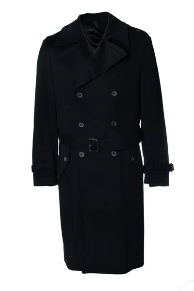 Lardini , Wool Trench Coat In Black