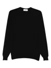 Lardini Classic Virgin Wool Crew Neck Sweater In Black