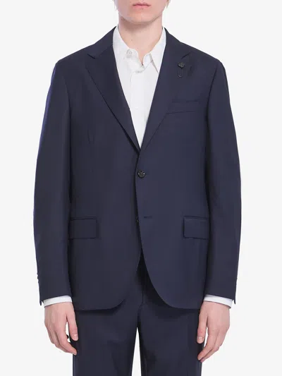 Lardini Wool Twopiece Suit In Blue