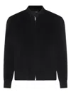Lardini Wool Zip-front Bomber Jacket In Black
