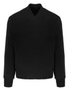 Lardini Wool Zip-front Bomber Jacket In Black