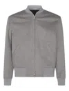 Lardini Wool Zip-front Bomber Jacket In Gray