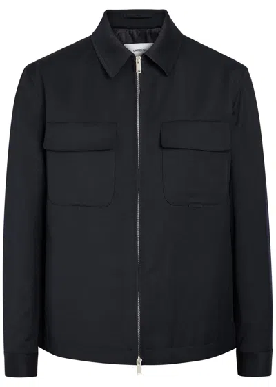 Lardini Woven Jacket In Navy