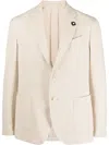Lardini Woven Single-breasted Blazer In 褐色