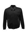 Lardini Men's Collared Jacket Front Pockets In Black