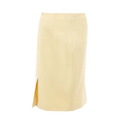 Lardini Yellow Viscose Midi Women's Skirt