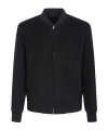 Lardini Bomber Jacket In Black Wool In Black
