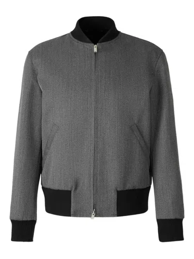 LARDINI ZIP-FRONT BOMBER JACKET