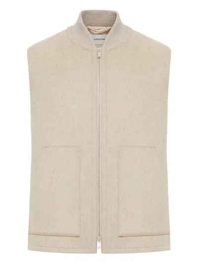 Lardini Sleeveless Wool Vest In Neutral