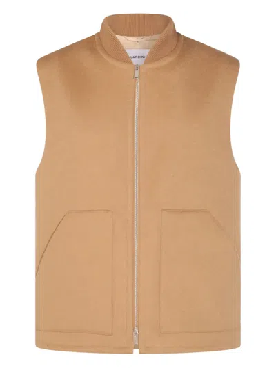 LARDINI ZIP-FRONT PATCH-POCKET WAISTCOAT