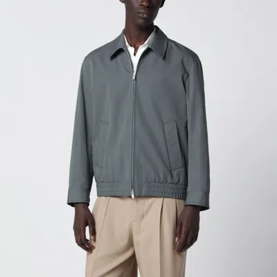 Lardini Zip Jacket In Cotton And Silk In Brown