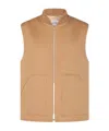 Lardini Ribbed Collar Sleeveless Design Front Pockets Jacket In Brown