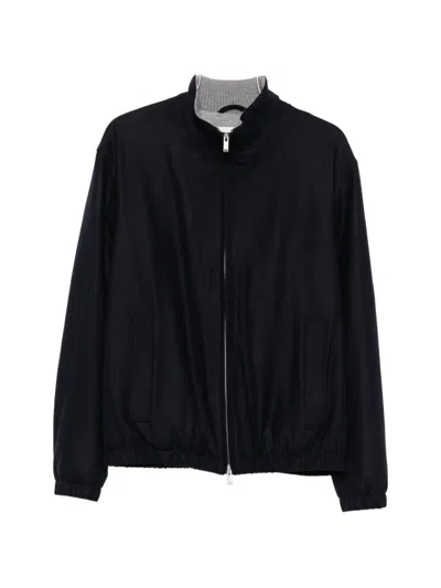 Lardini Zip-up Bomber Jacket In Black