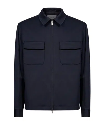 Lardini Zip-up Flap-pocket Jacket In Black