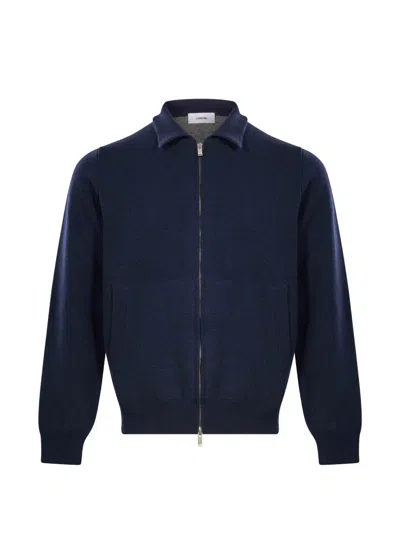 LARDINI ZIP-UP KNITTED JACKET