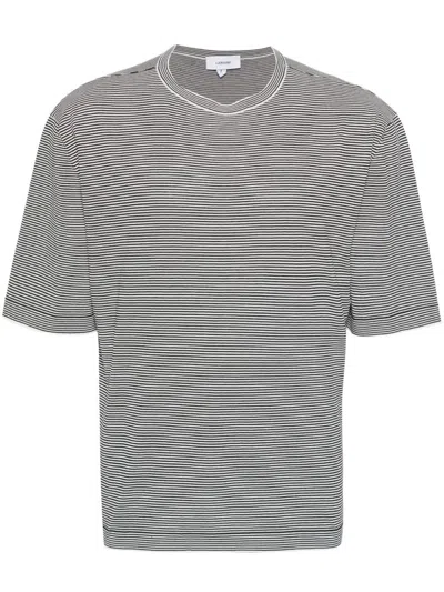Lardini T-shirt A Righe In Gray