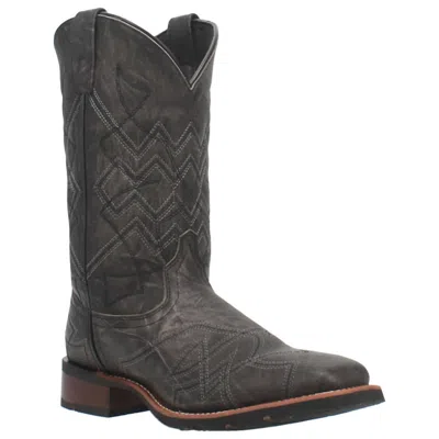 Laredo Men's Axel Square Toe Western Cowboy Boot In Charcoal Black In Grey