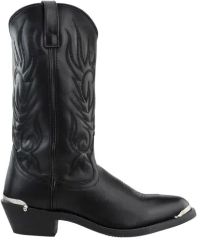 Pre-owned Laredo Men's Mccomb Round Toe Cowboy Boots Western In Black