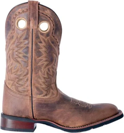 Pre-owned Laredo Mens Kane Square Toe Dress Boots Mid Calf - Brown In Tan