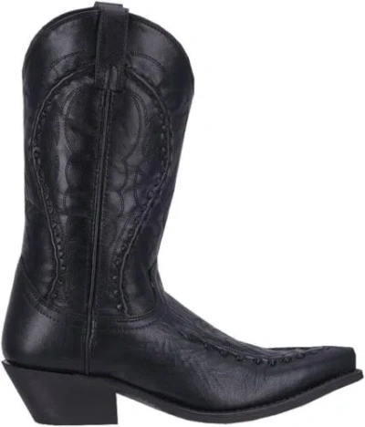 Pre-owned Laredo Mens Laramie Snip Toe Dress Boots Mid Calf - Black