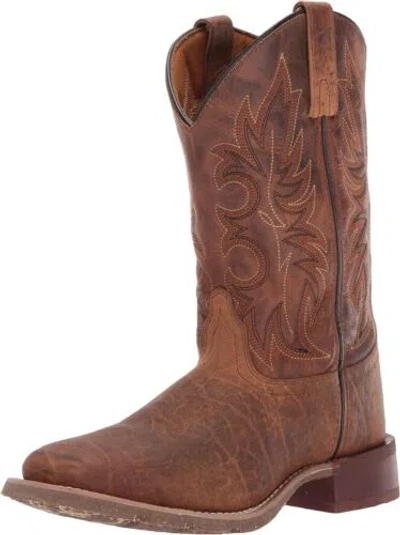 Pre-owned Laredo Mens Montana Square Toe Casual Boots Mid Calf - Brown In Rust