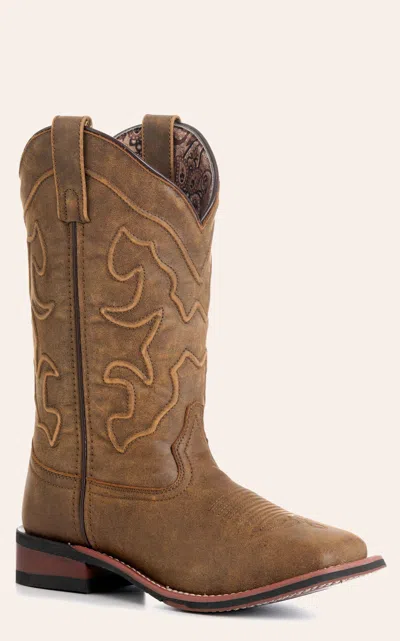 Laredo Women's Megan Tan Stockman Broad Square Toe Cowboy Boots In Brown