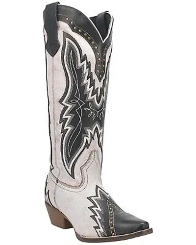 Pre-owned Laredo Women's Shawnee Western Boot - Snip Toe Black/white 6 1/2 M