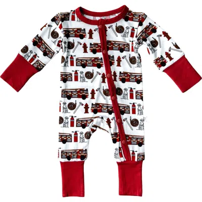 Laree + Co Alcaous Convertible Baby Footie In Red