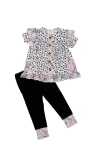 Laree + Co Allie Peplum Top & Leggings Set In Black