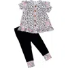 Laree + Co Allie Peplum Top & Leggings Set In White