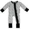 Laree + Co Allie Ruffle Convertible Footie In Leopard
