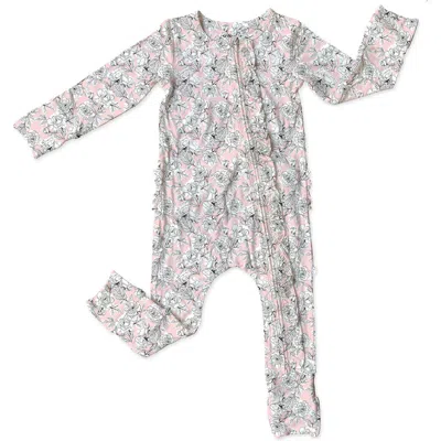 Laree + Co Babies'  Allie Ruffle Convertible Footie In Pink