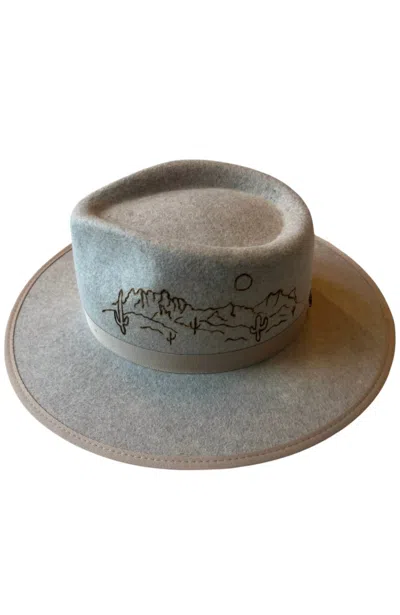 Laree + Co Custom Mountain & Cactus Hat In Brown Burnt