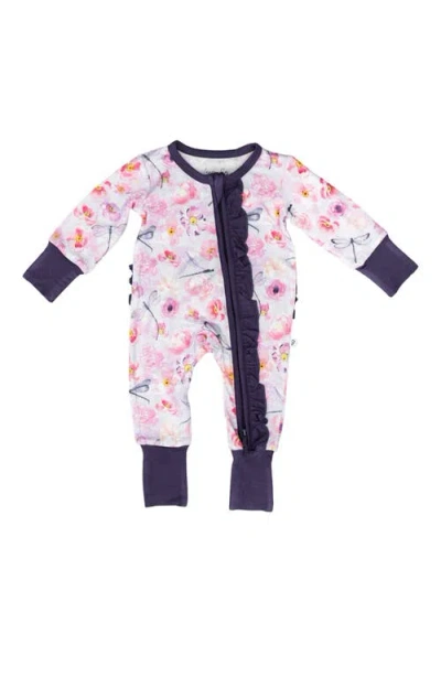 Laree + Co Babies'  Elmerial Ruffle Convertible Footie In Purple